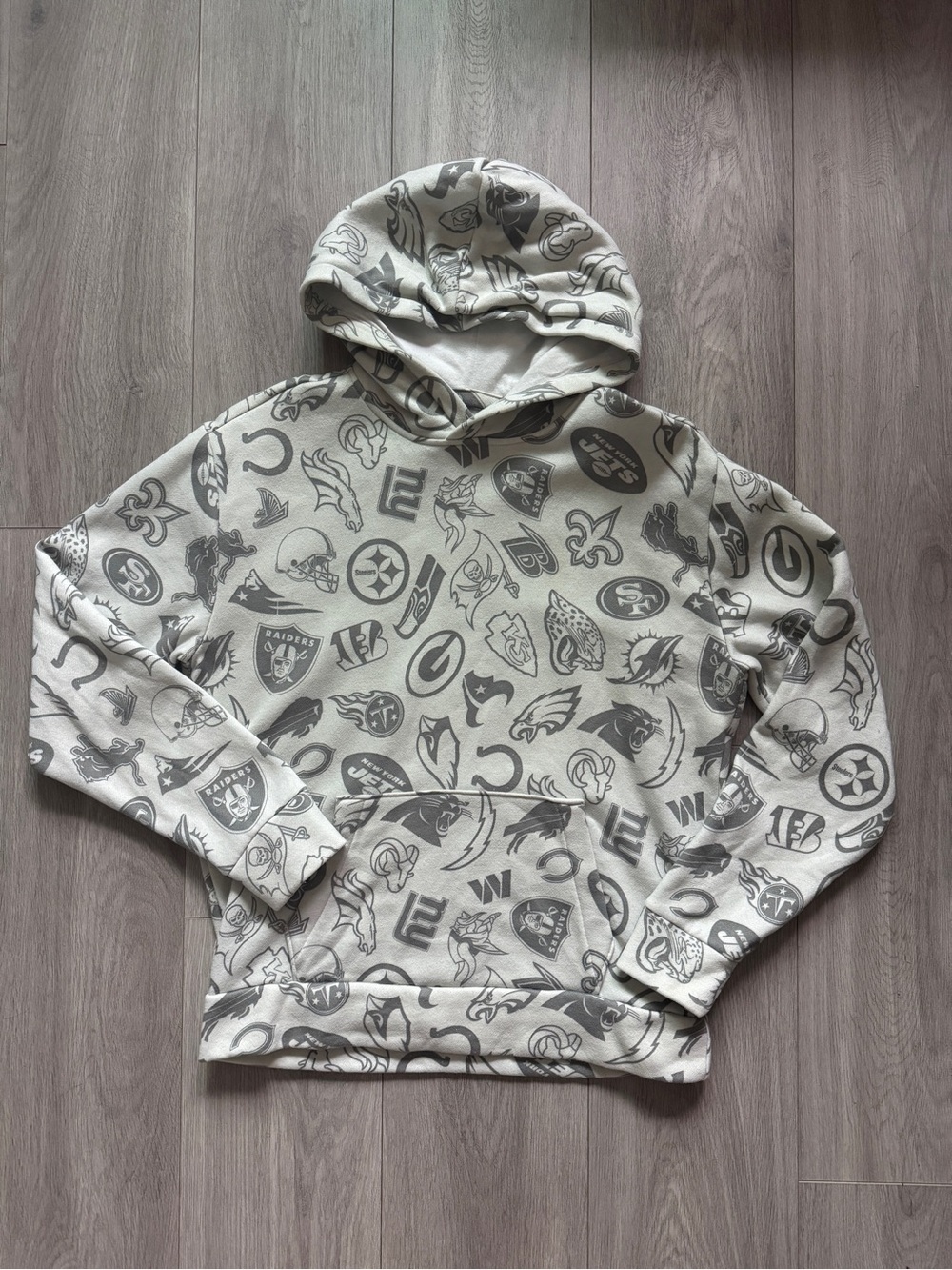 Mens Hollister AOP NFL All Over Logo Hoodie